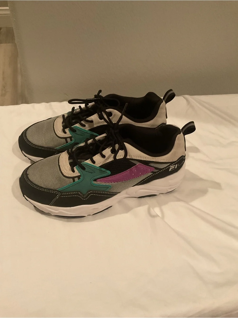 Fila Men's Teal Purple Black Athletic Sneakers Hiking